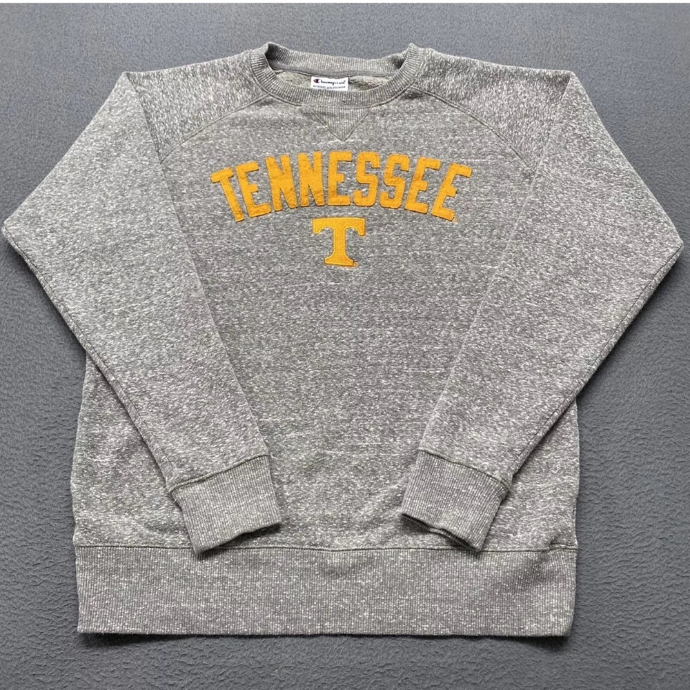 Tennessee Volunteers Sweatshirt Mens Medium Gray Logo Pullover NCAA Champion
